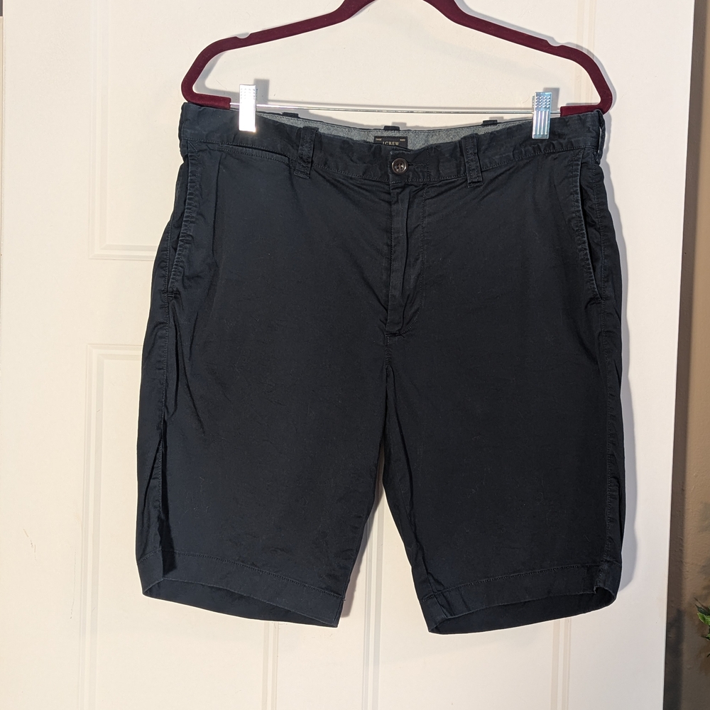 J. Crew Men’s Flat Front Chino Shorts — Navy. Size 34.
